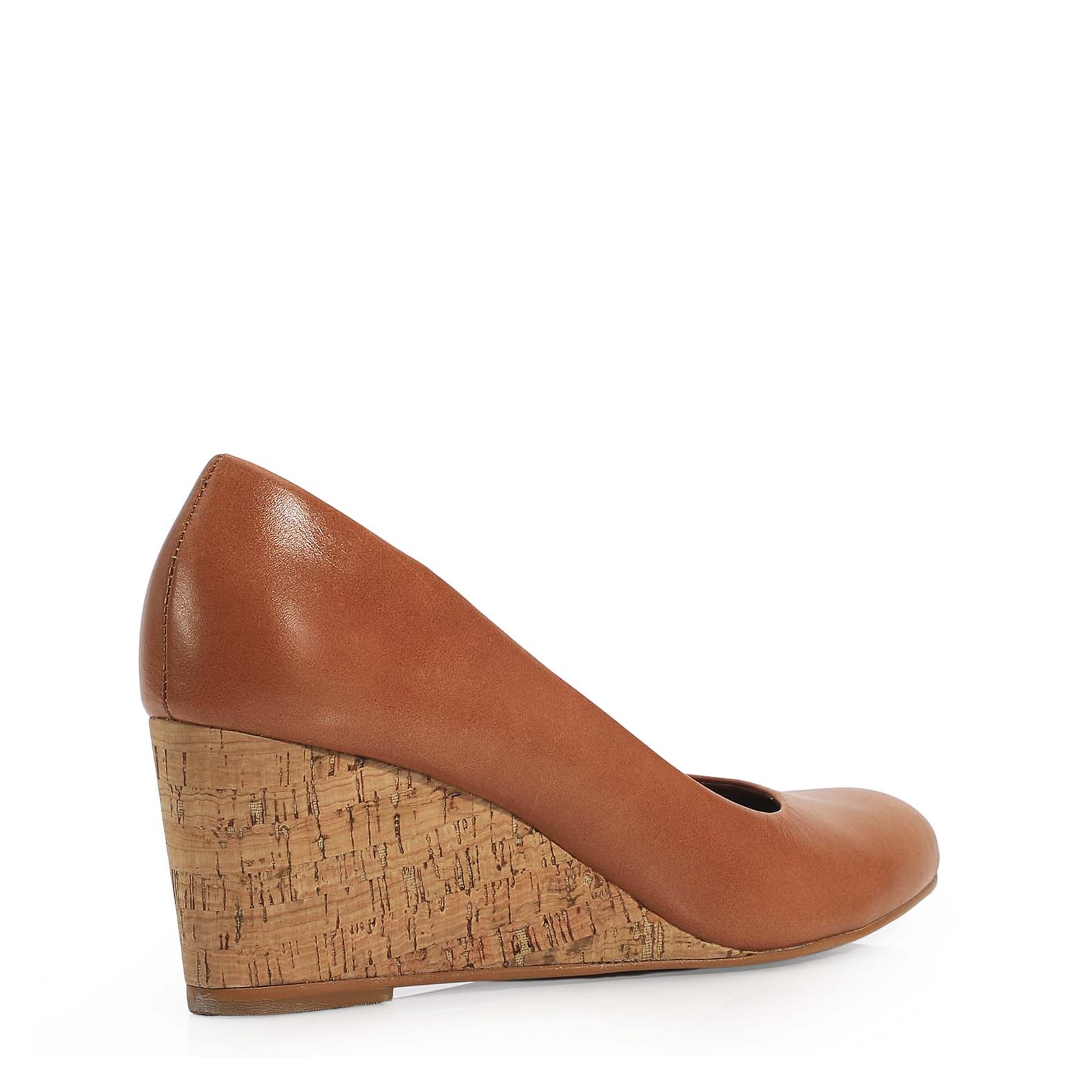 Scarpin Anabela Couro Caramelo