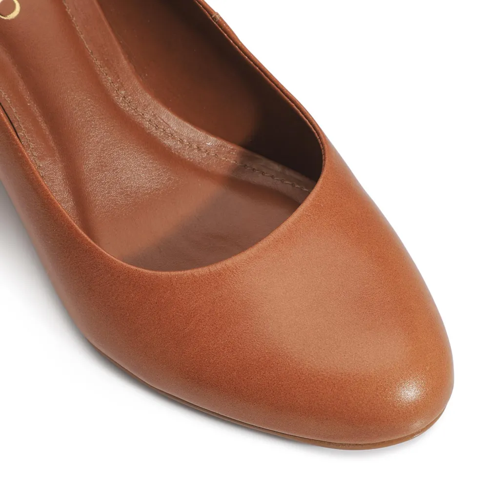 Scarpin Anabela Couro Caramelo - imagem 7