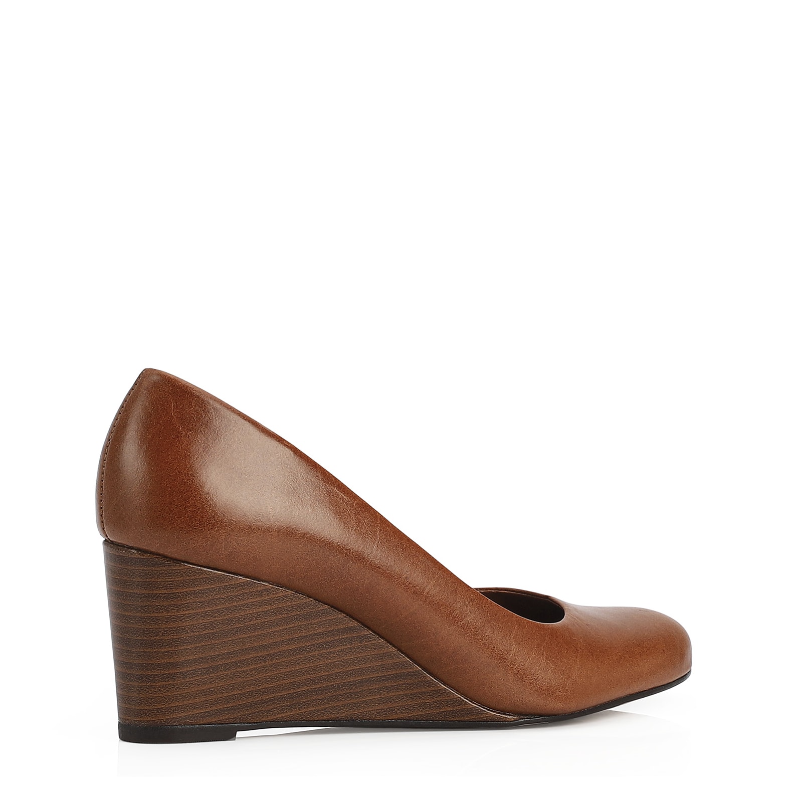 Scarpin Anabela Couro Marrom