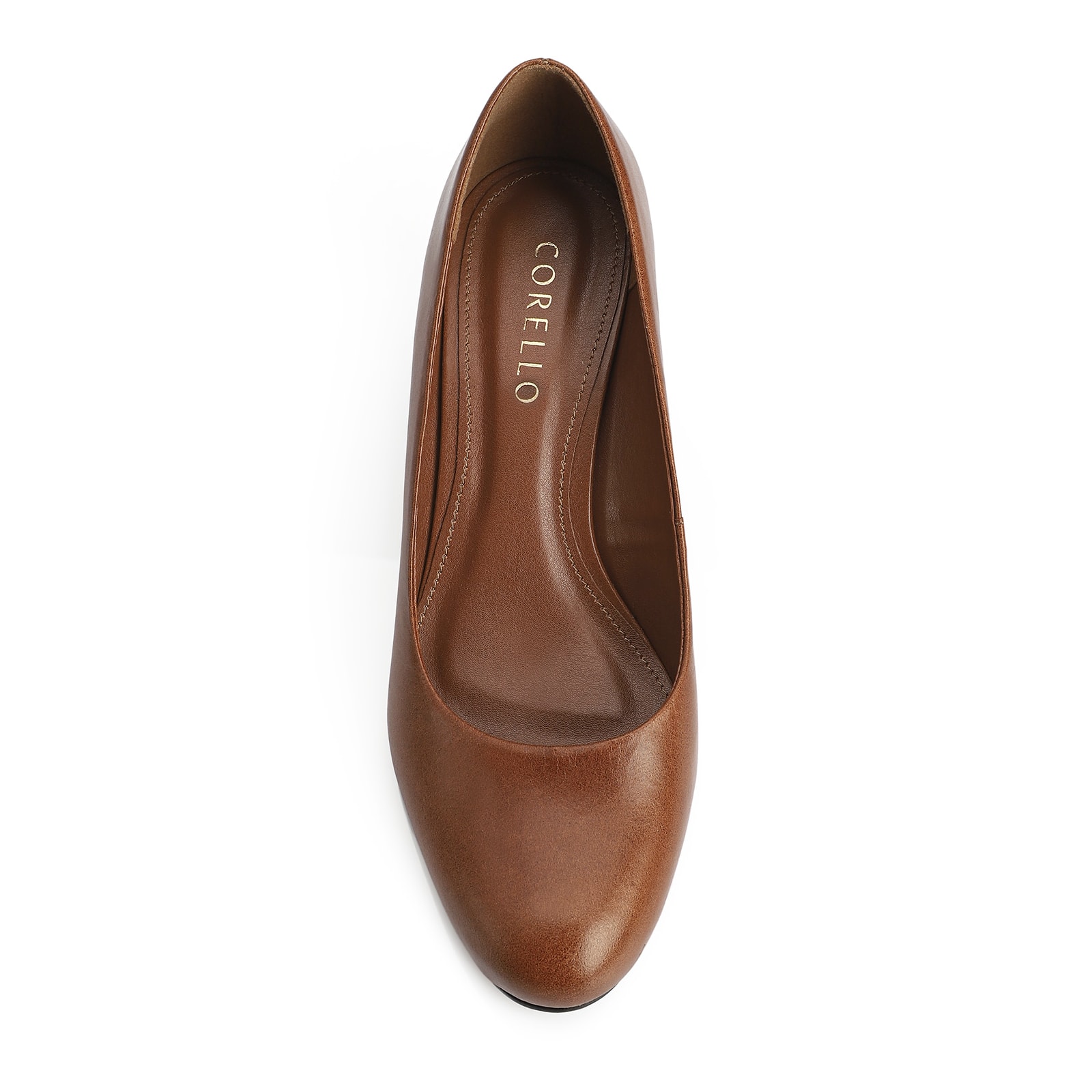 Scarpin Anabela Couro Marrom