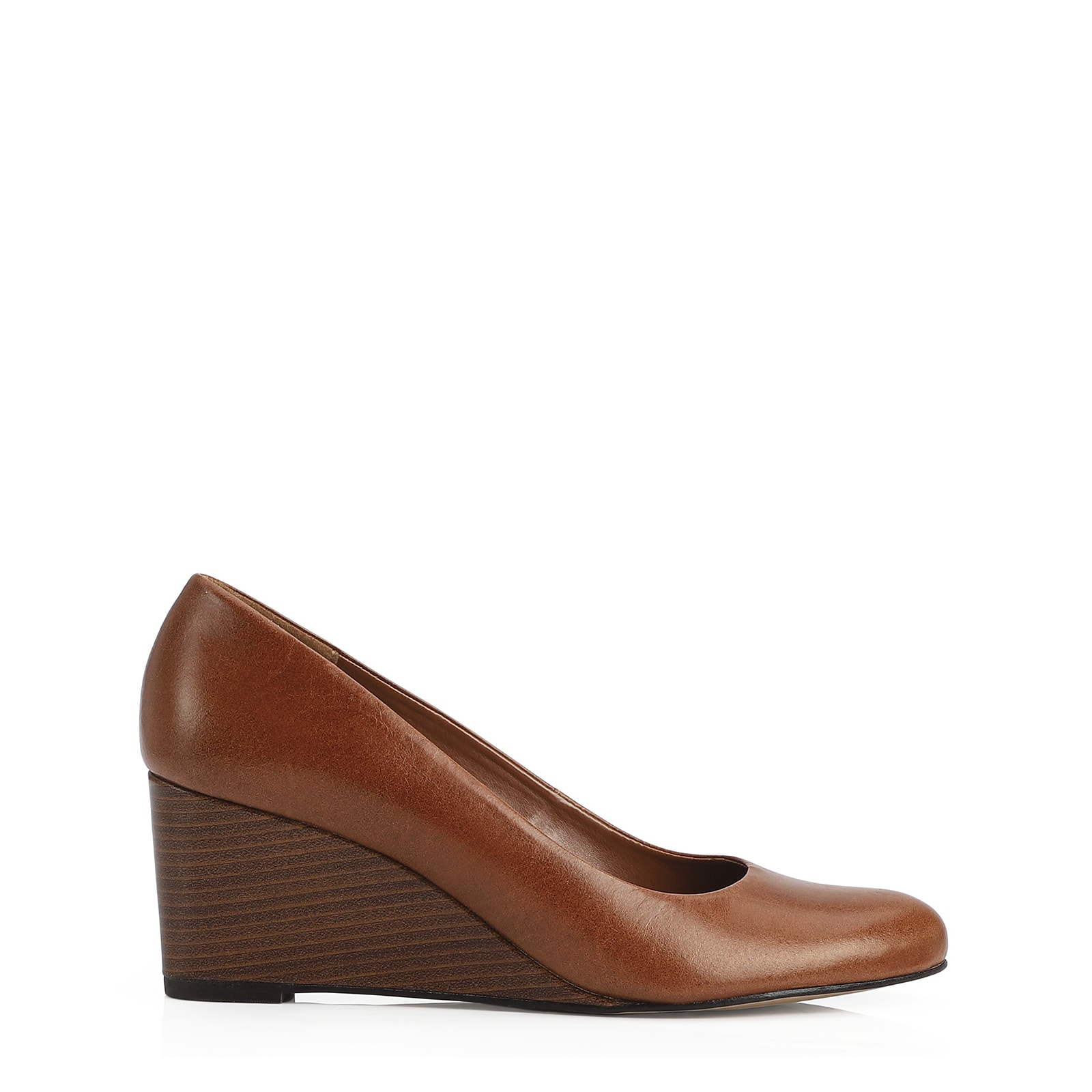 Scarpin Anabela Couro Marrom