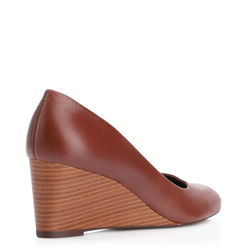 Scarpin Anabela Couro Marrom - imagem 3