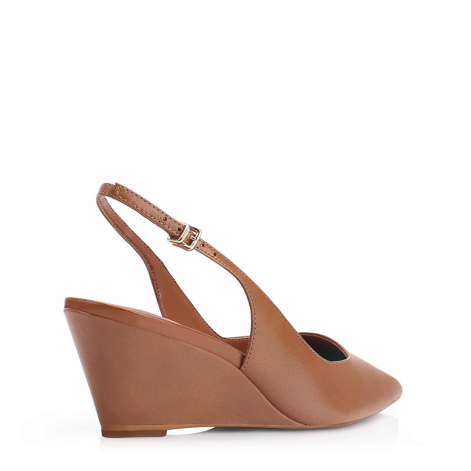 Scarpin Anabela Couro Marrom