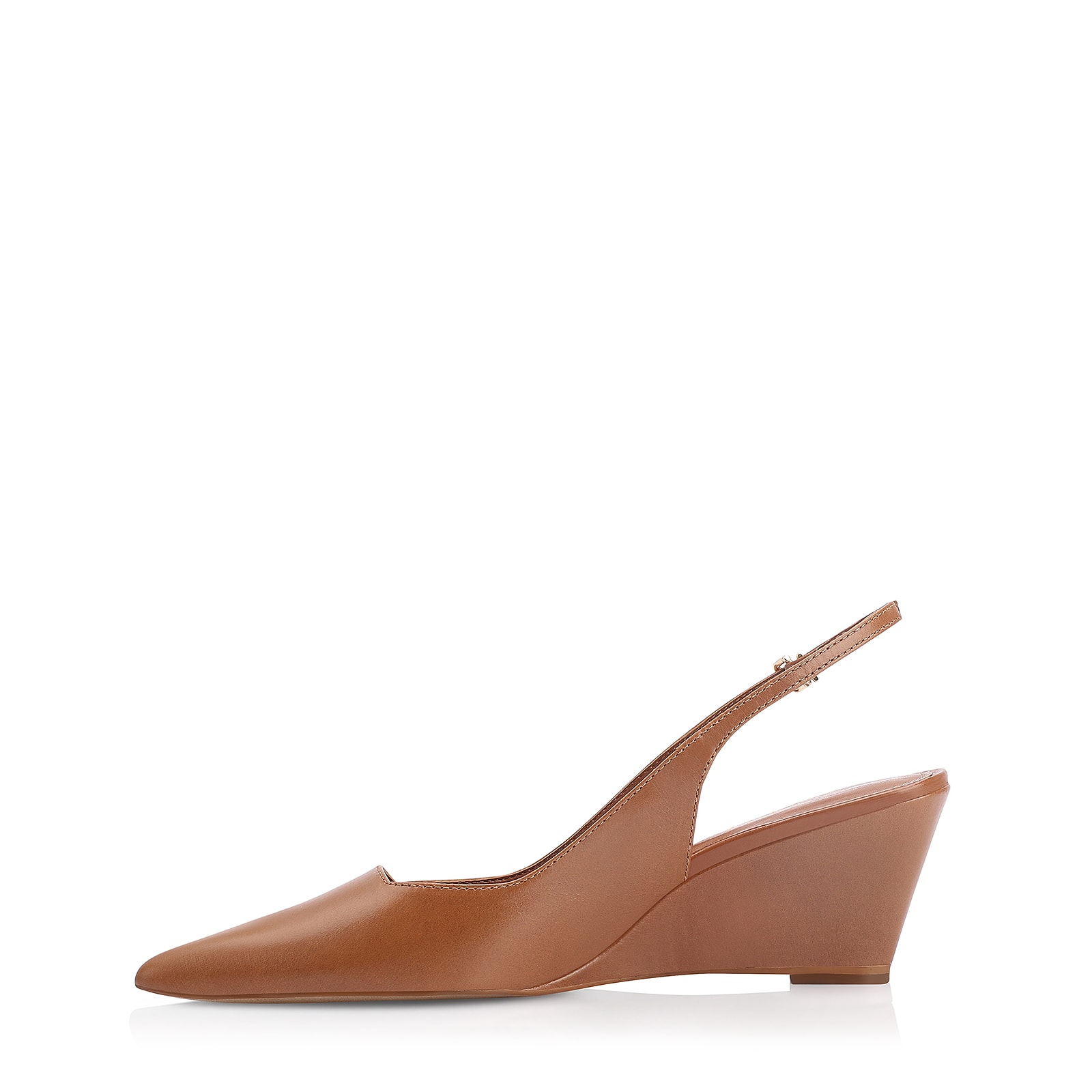 Scarpin Anabela Couro Marrom