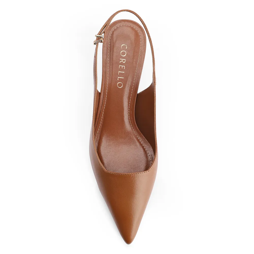 Scarpin Anabela Couro Marrom - imagem 6