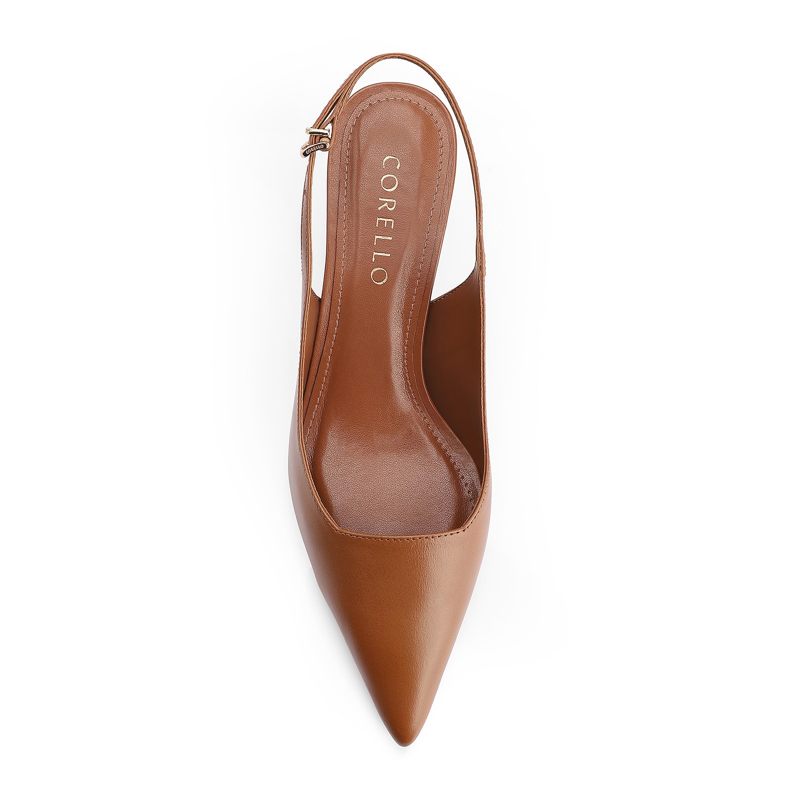 Scarpin Anabela Couro Marrom