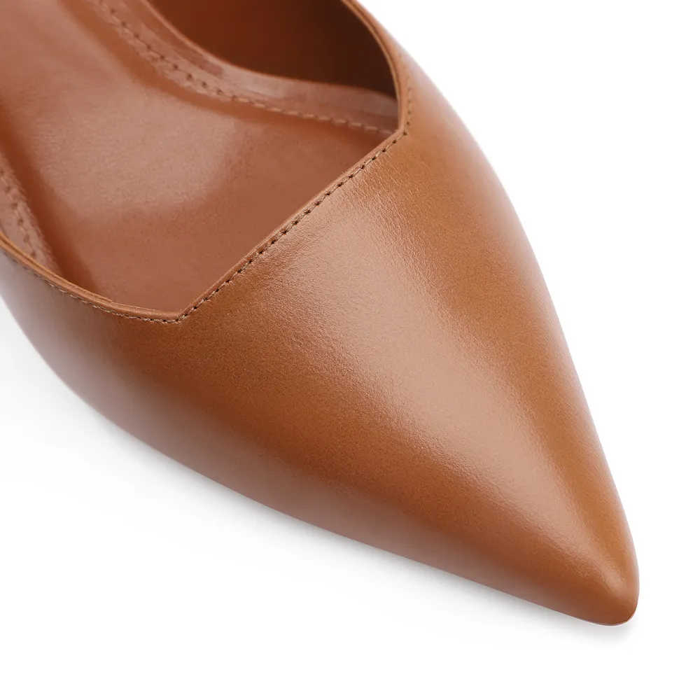 Scarpin Anabela Couro Marrom - imagem 7