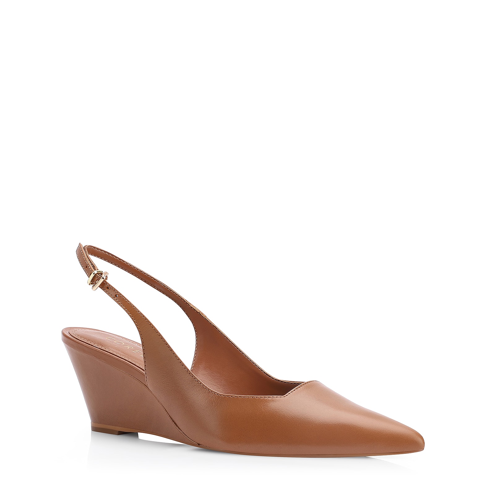 Scarpin Anabela Couro Marrom