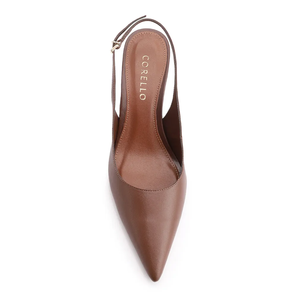 Scarpin Anabela Couro Marrom - imagem 6