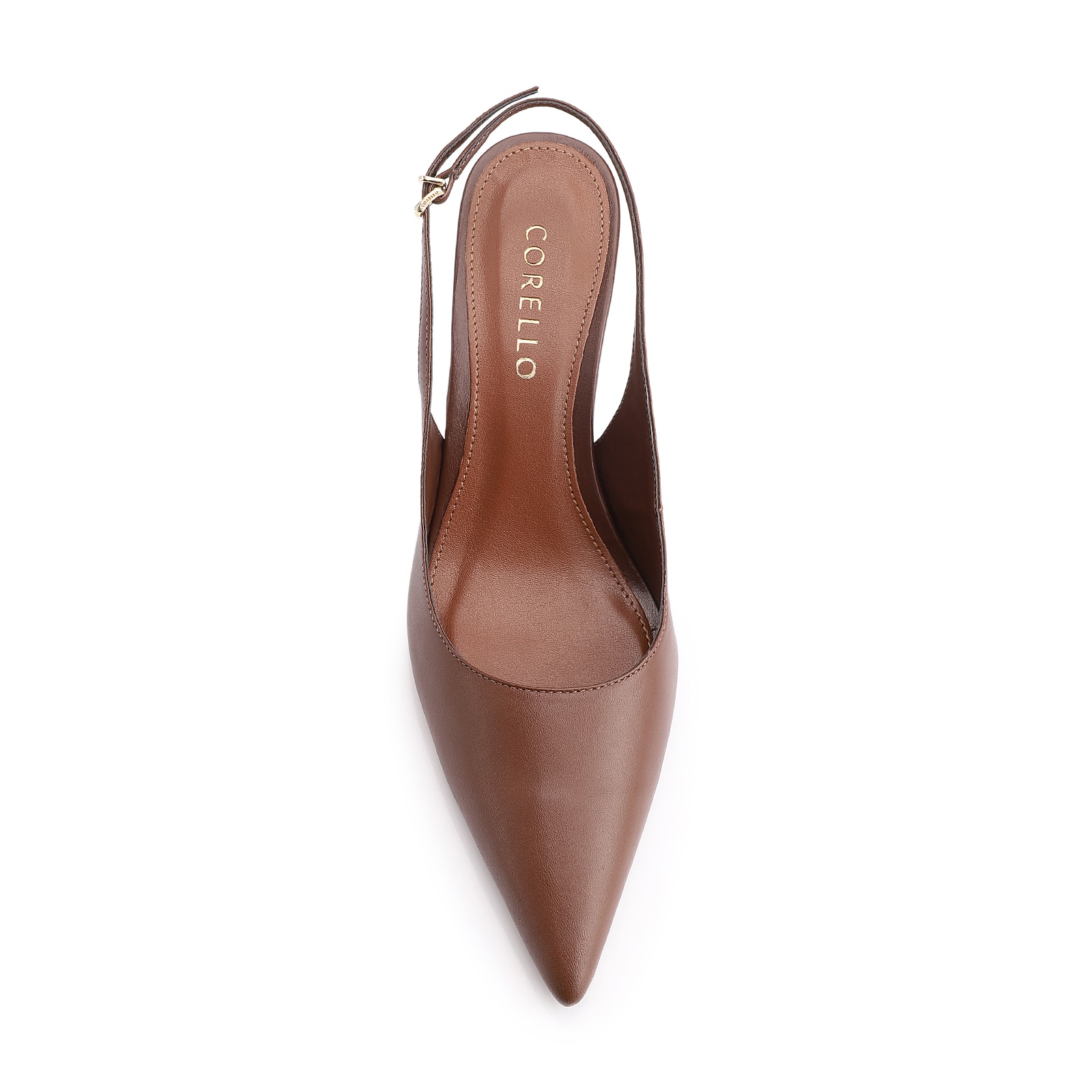 Scarpin Anabela Couro Marrom