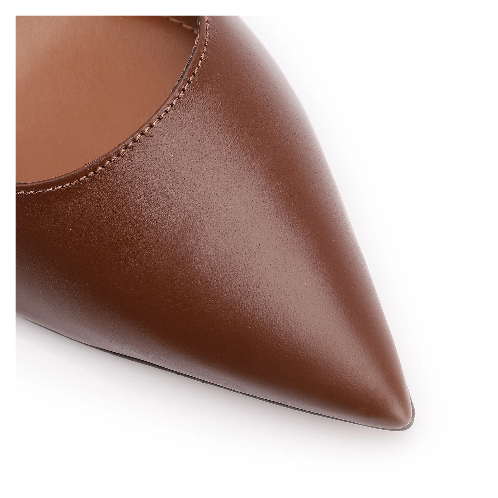 Scarpin Anabela Couro Marrom