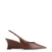 Scarpin Anabela Couro Marrom - imagem 3