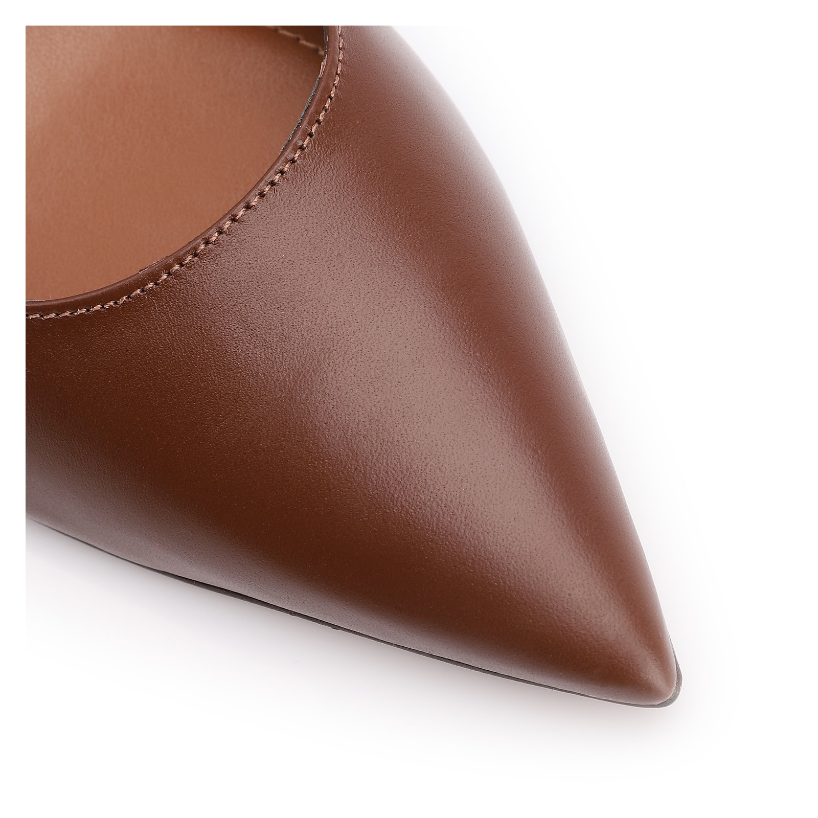 Scarpin Anabela Couro Marrom