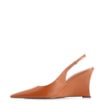 Scarpin Anabela Couro Marrom Claro - imagem 5