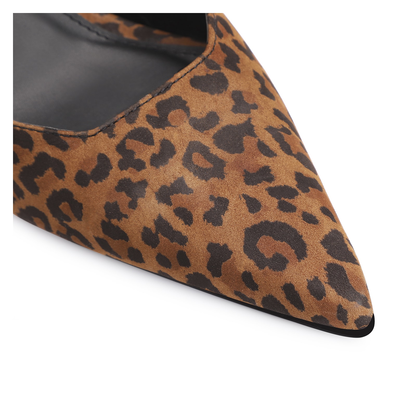 Scarpin Anabela Couro Nobuck Onça