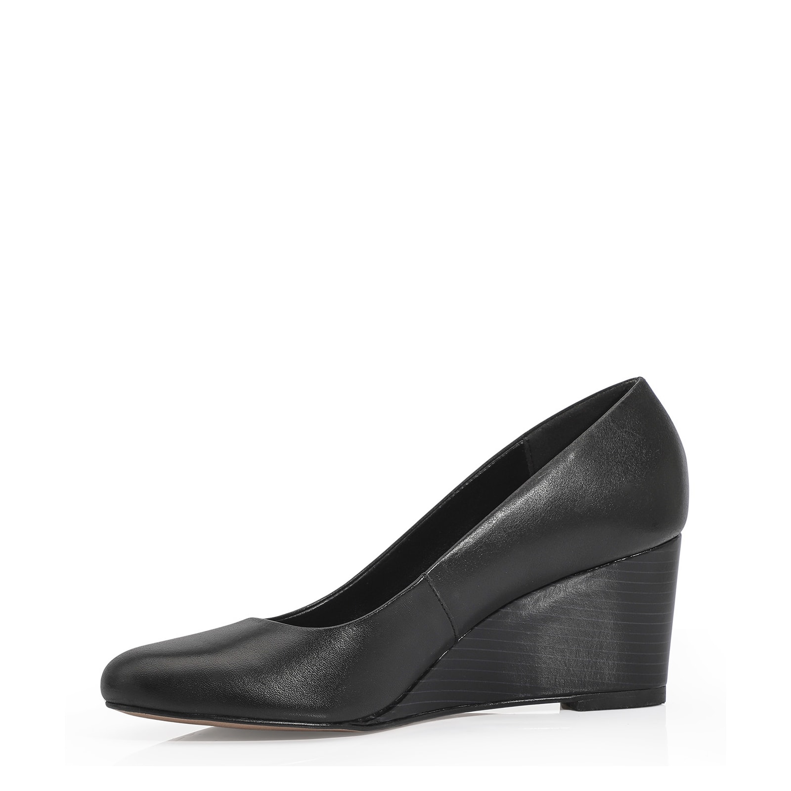 Scarpin Anabela Couro Preto