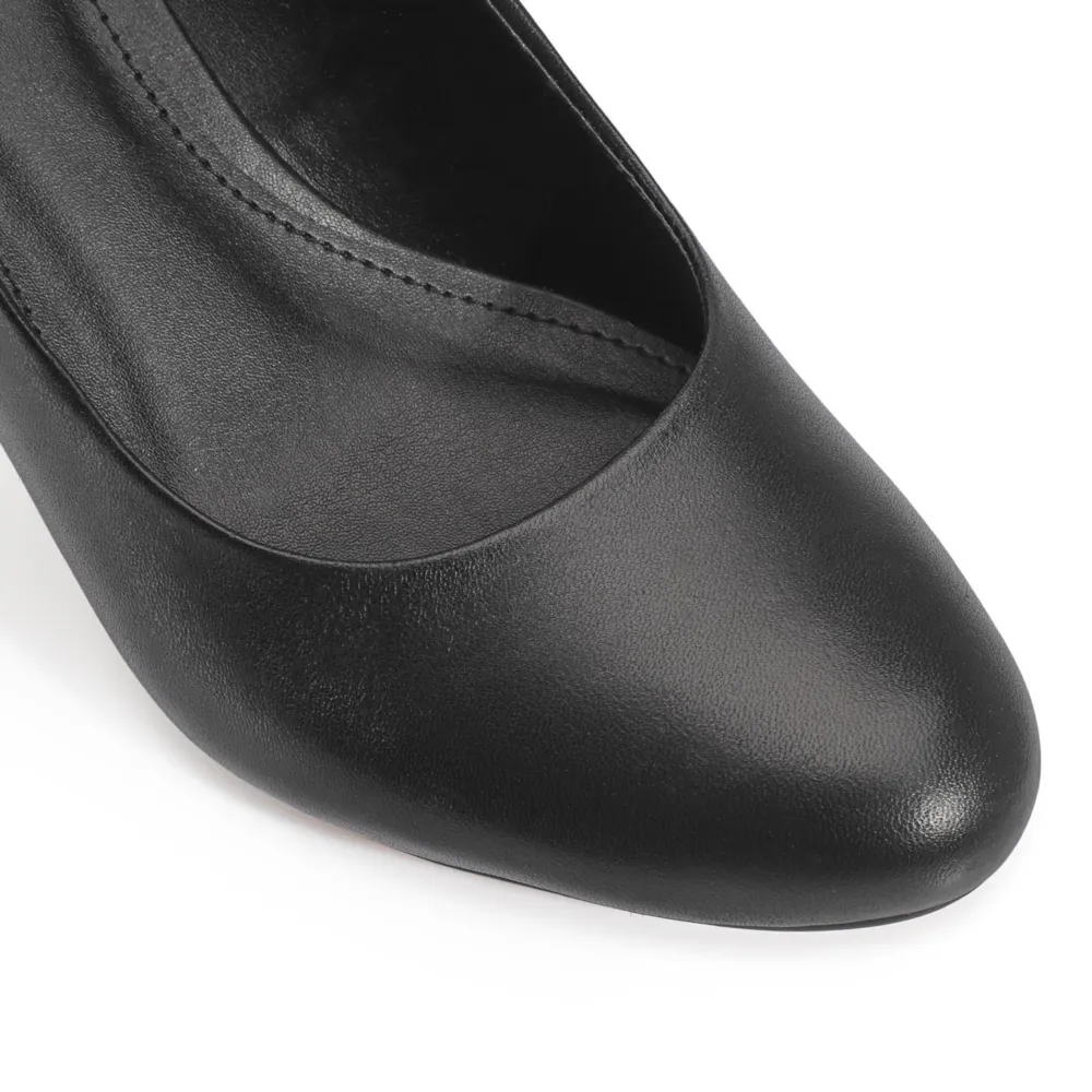 Scarpin Anabela Couro Preto - imagem 6