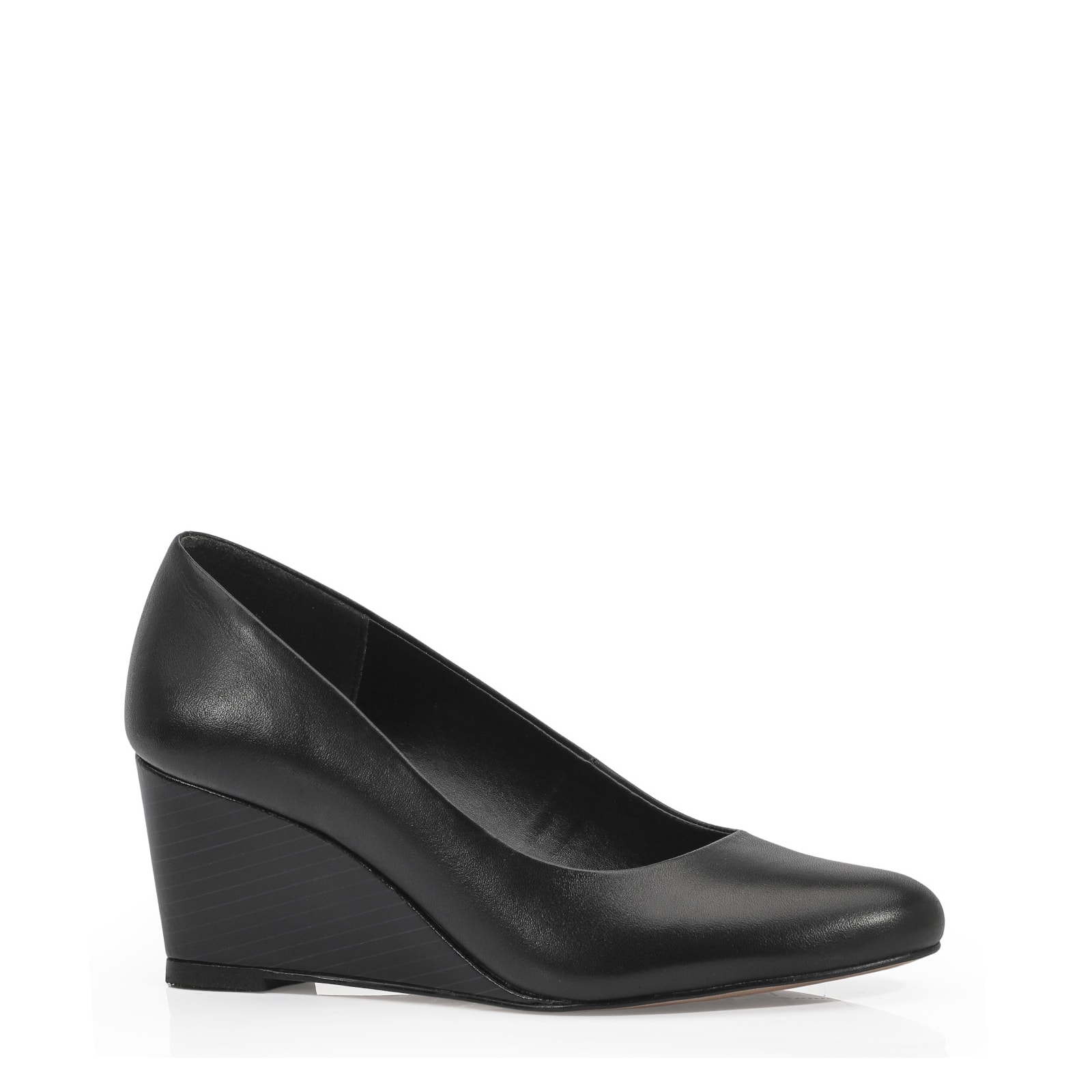 Scarpin Anabela Couro Preto