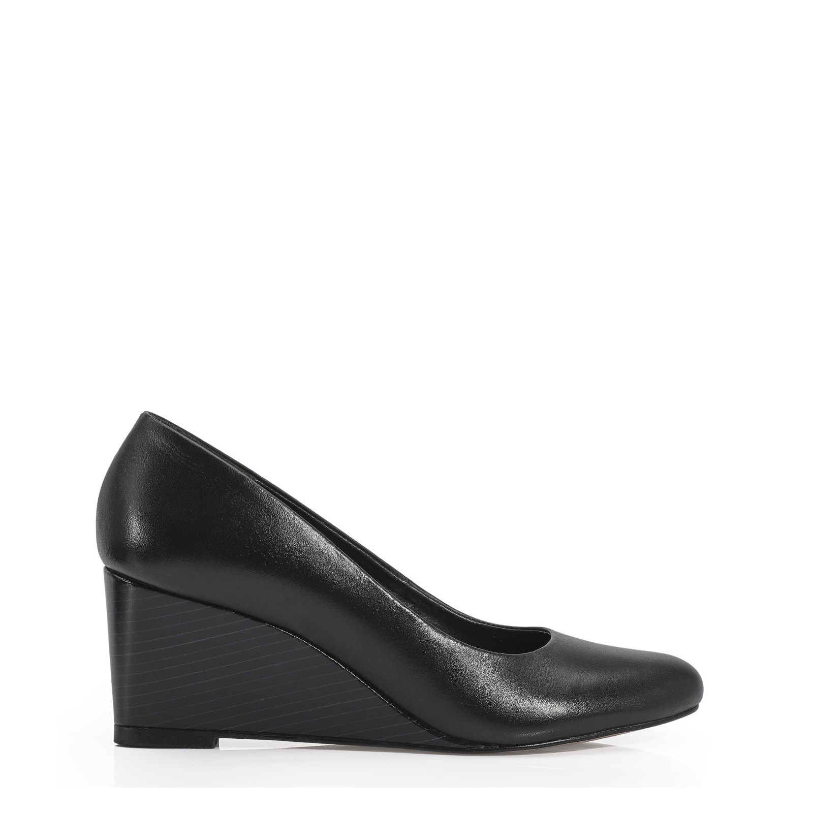 Scarpin Anabela Couro Preto