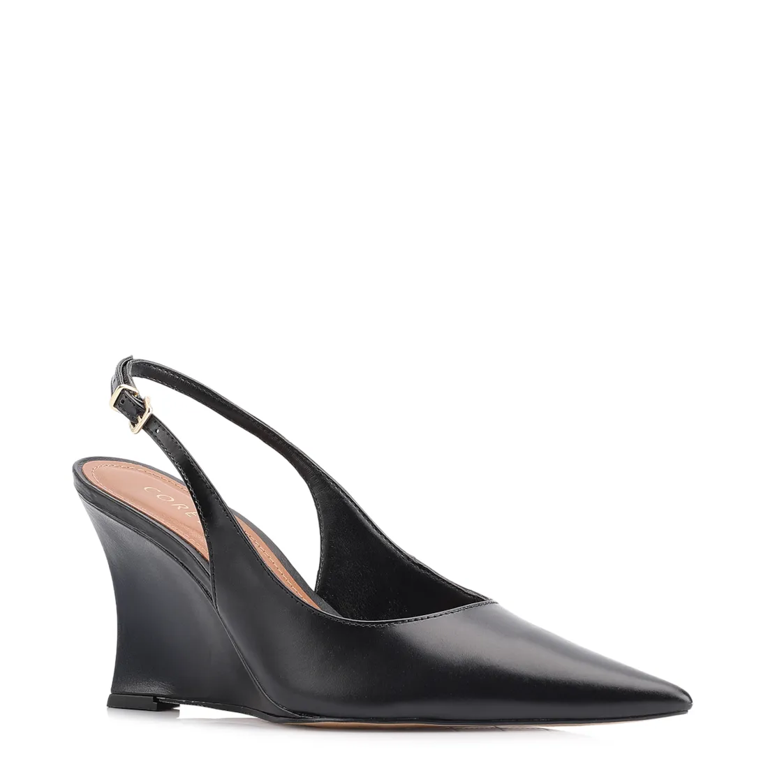 Scarpin Anabela Couro Preto