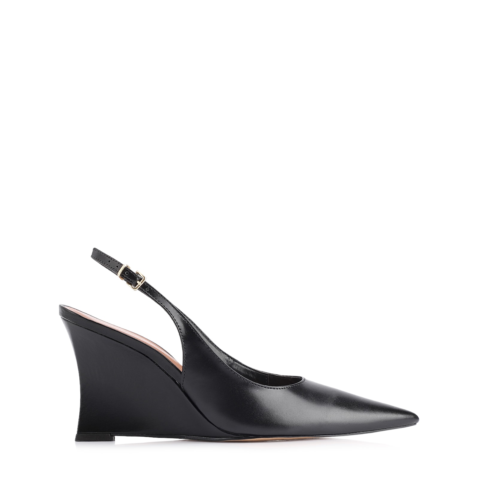 Scarpin Anabela Couro Preto