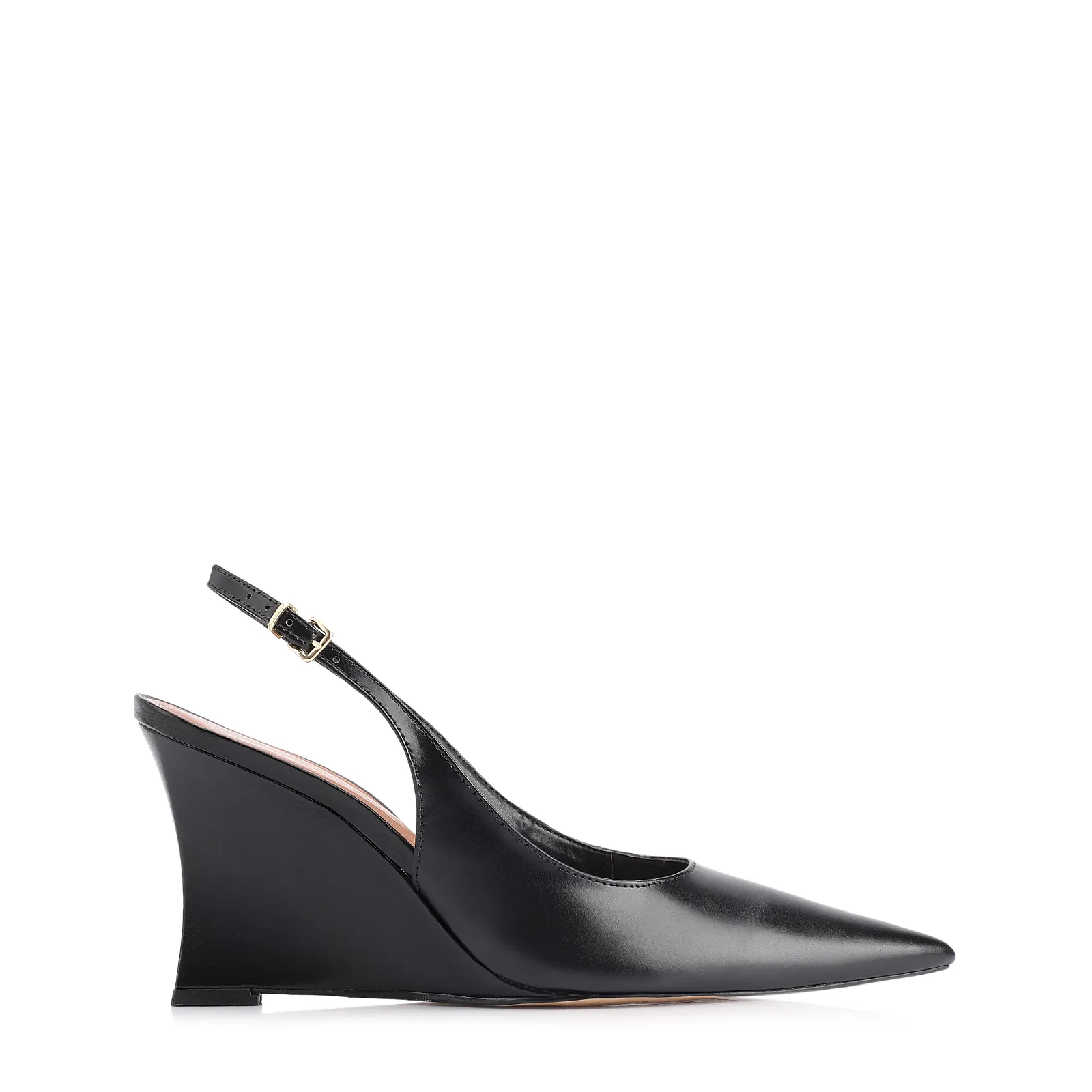 Scarpin Anabela Couro Preto