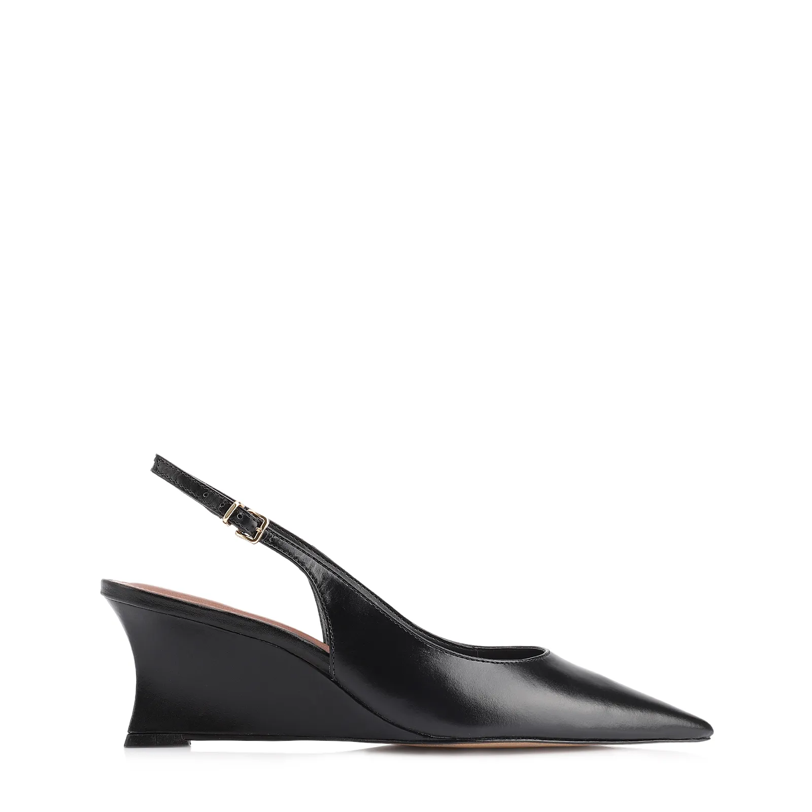 Scarpin Anabela Couro Preto