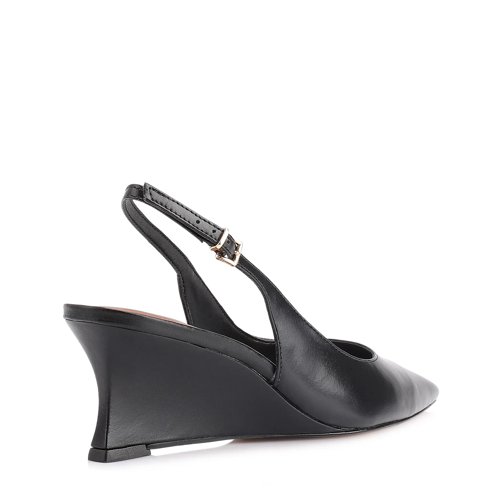 Scarpin Anabela Couro Preto