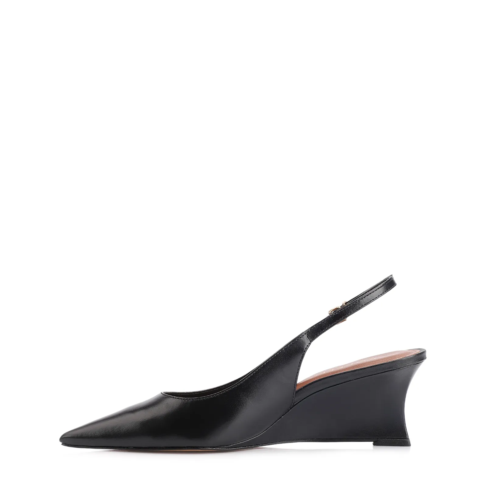 Scarpin Anabela Couro Preto