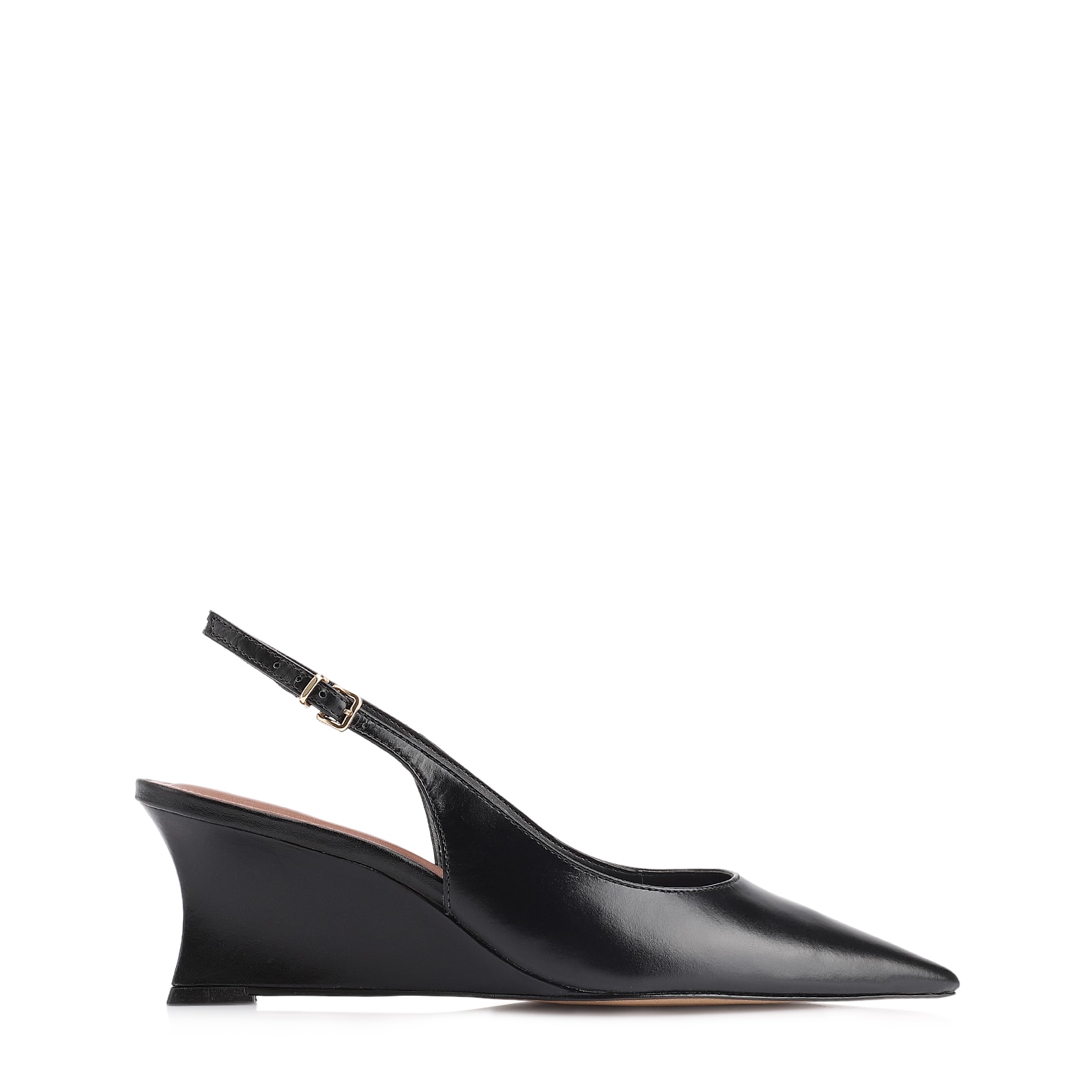 Scarpin Anabela Couro Preto