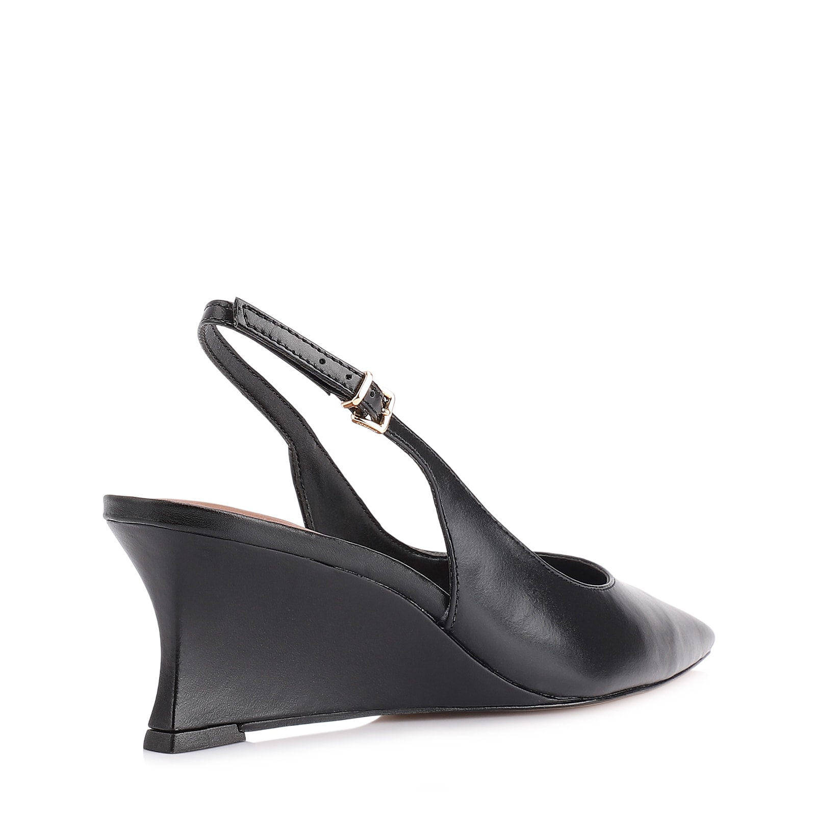 Scarpin Anabela Couro Preto