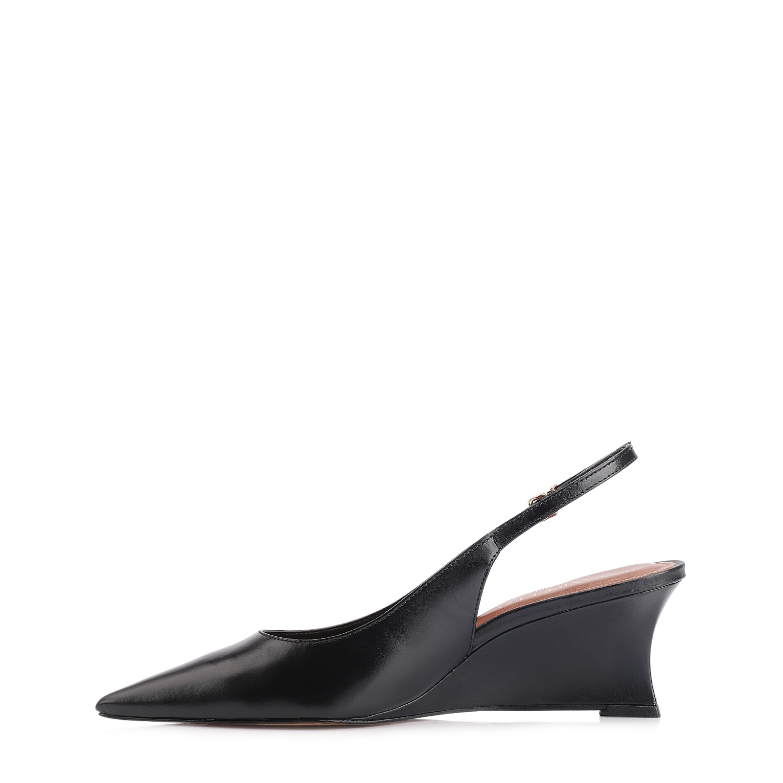 Scarpin Anabela Couro Preto