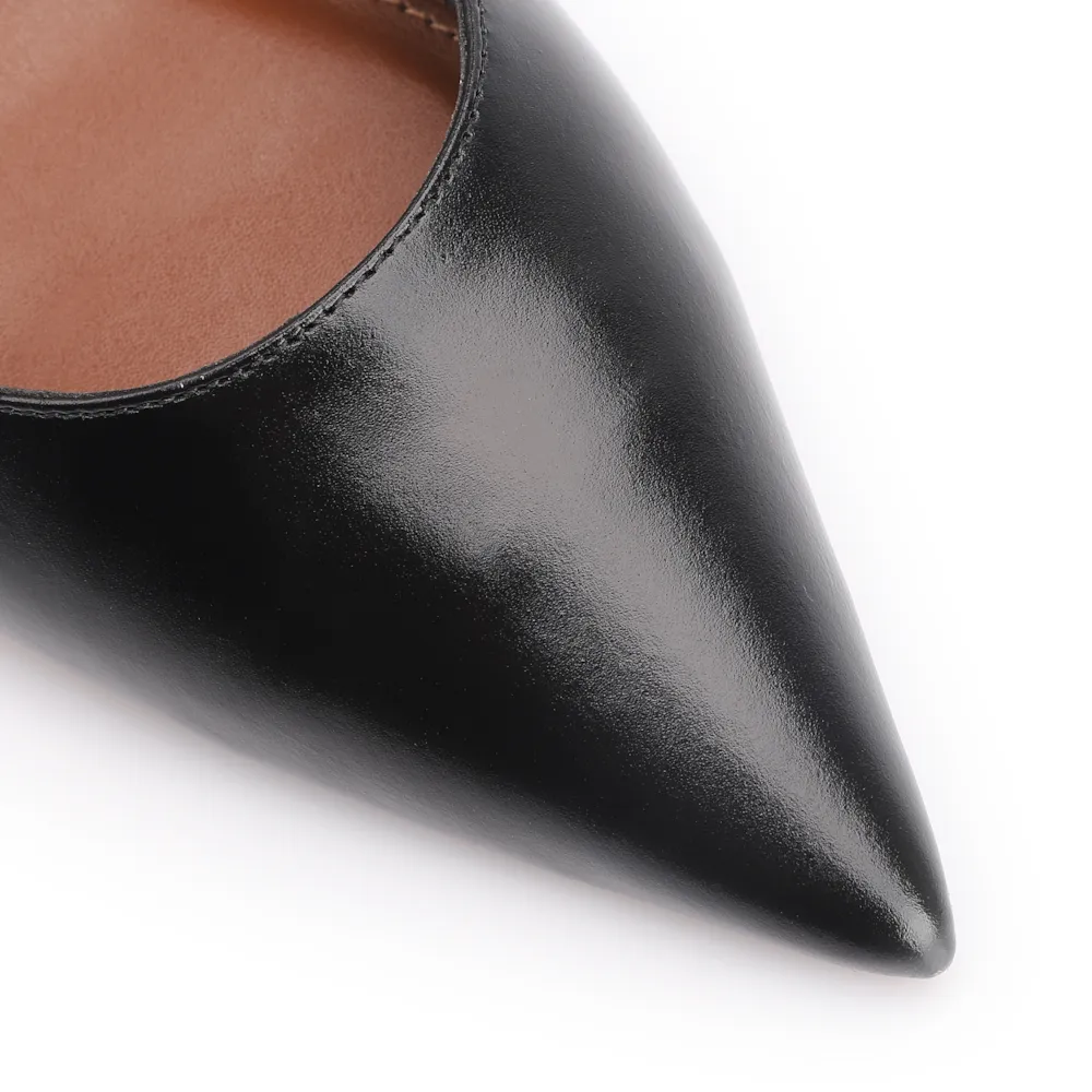 Scarpin Anabela Couro Preto - imagem 7