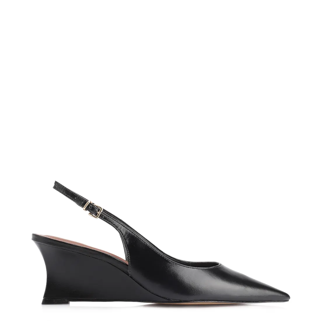 Scarpin Anabela Couro Preto - foto 3