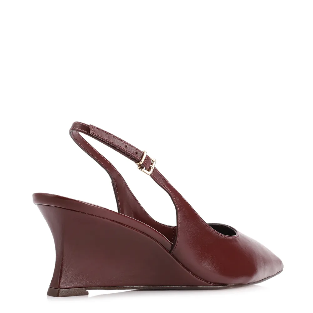 Scarpin Anabela Couro Vinho - imagem 4
