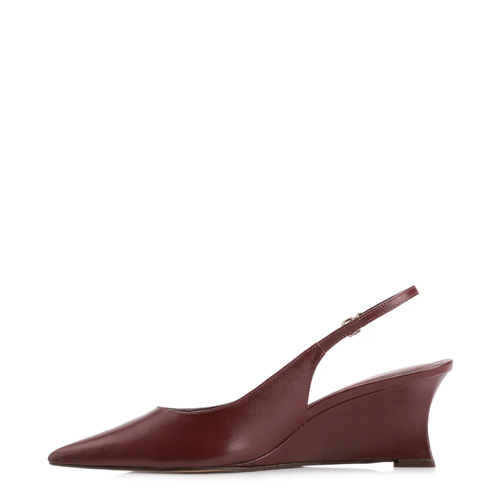 Scarpin Anabela Couro Vinho - imagem 5
