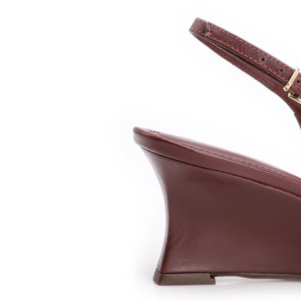 Scarpin Anabela Couro Vinho - imagem 8