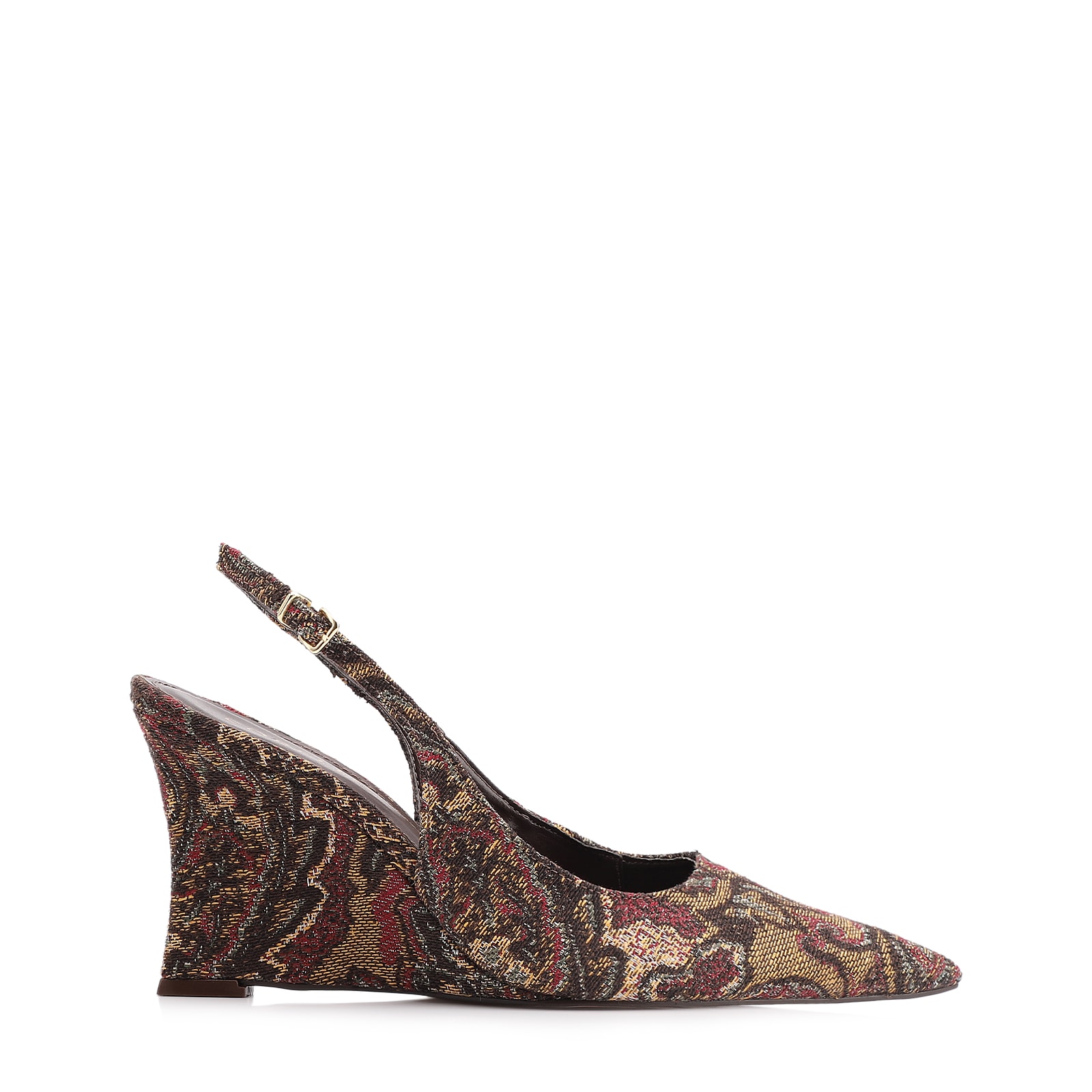 Scarpin Anabela Jacquard Paisley