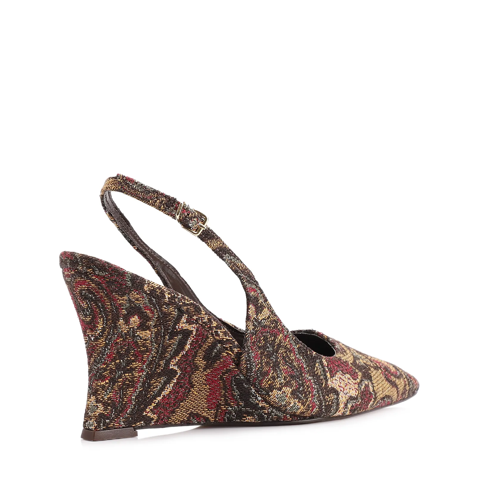 Scarpin Anabela Jacquard Paisley
