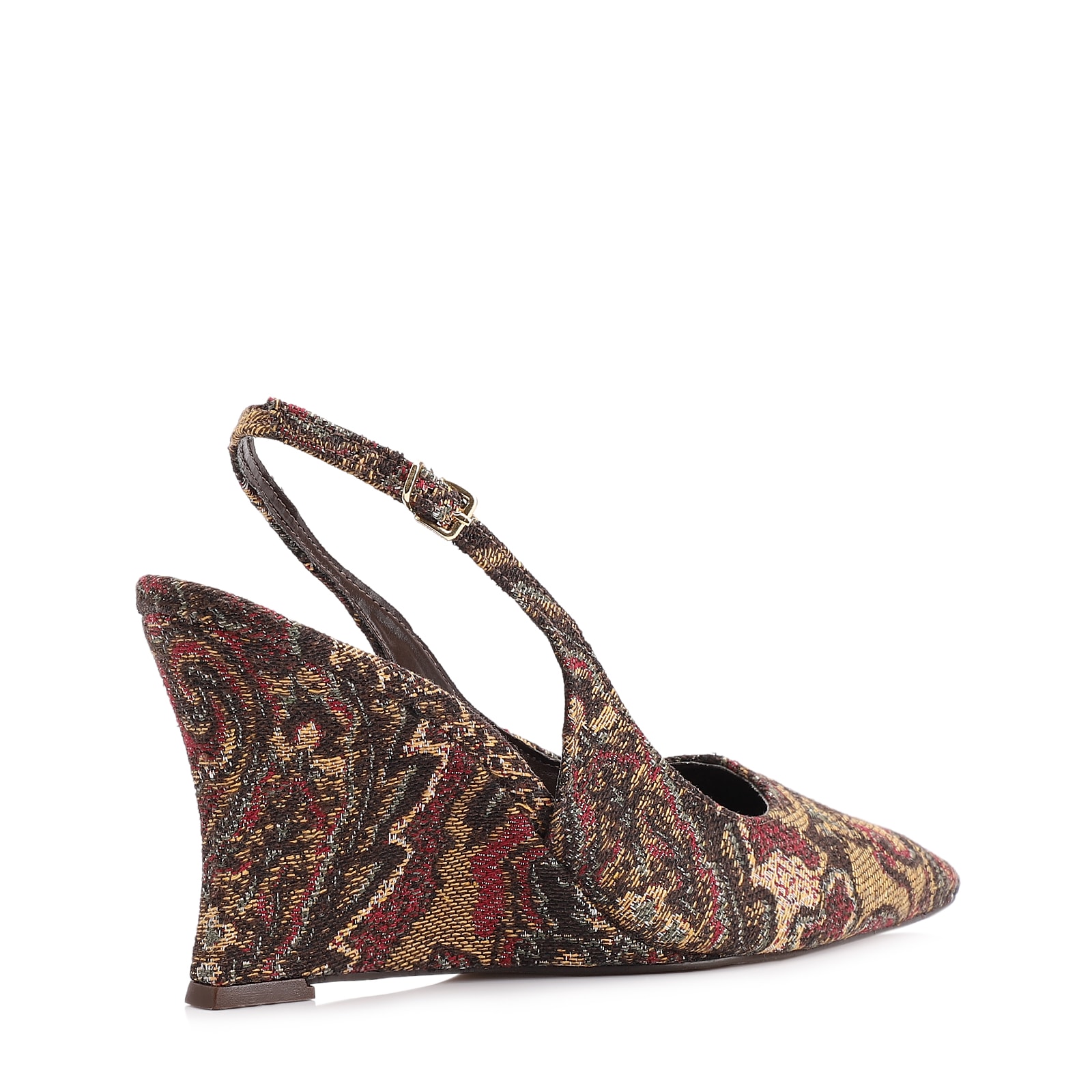 Scarpin Anabela Jacquard Paisley
