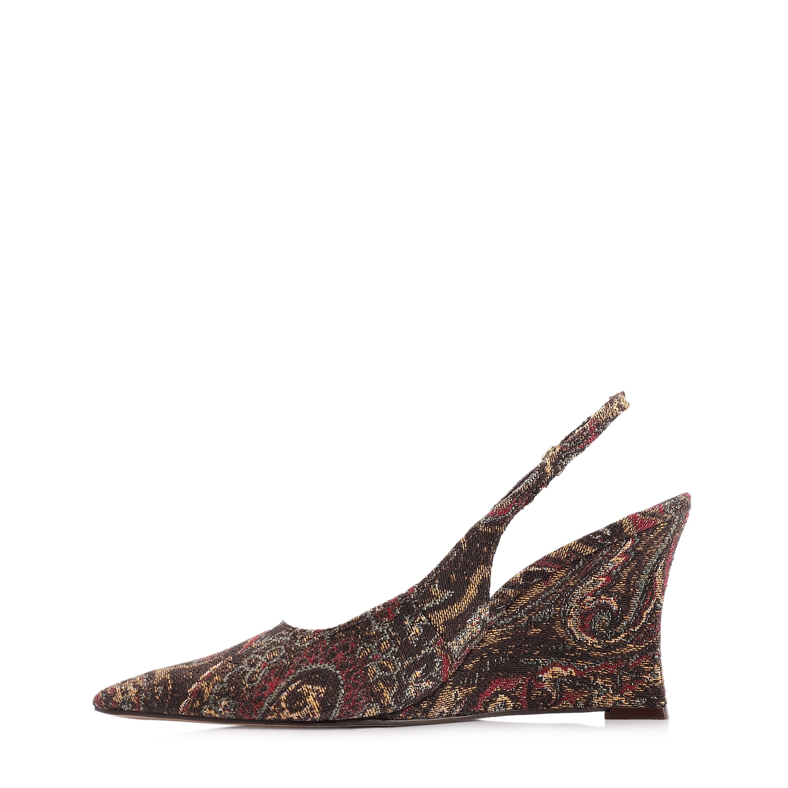 Scarpin Anabela Jacquard Paisley