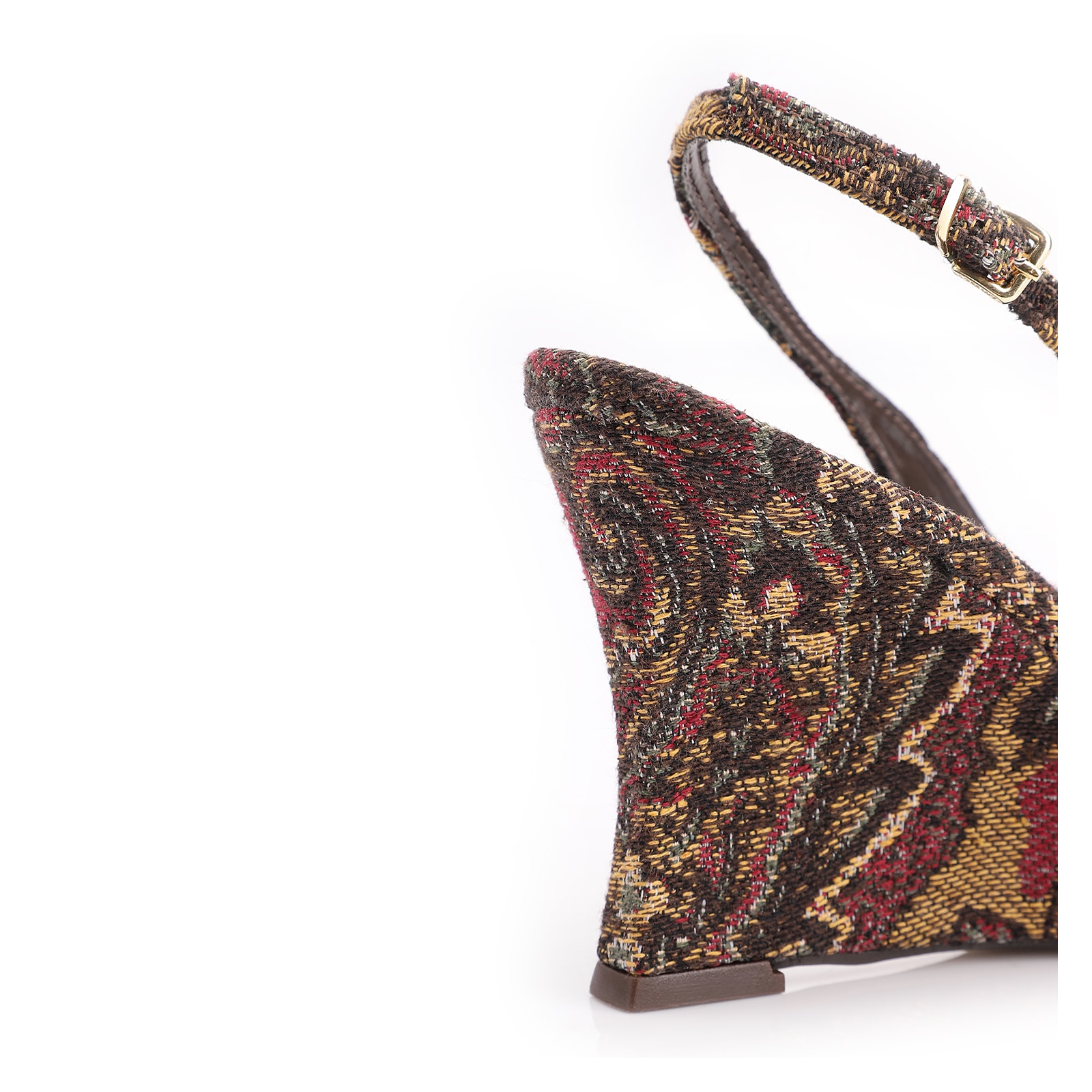 Scarpin Anabela Jacquard Paisley