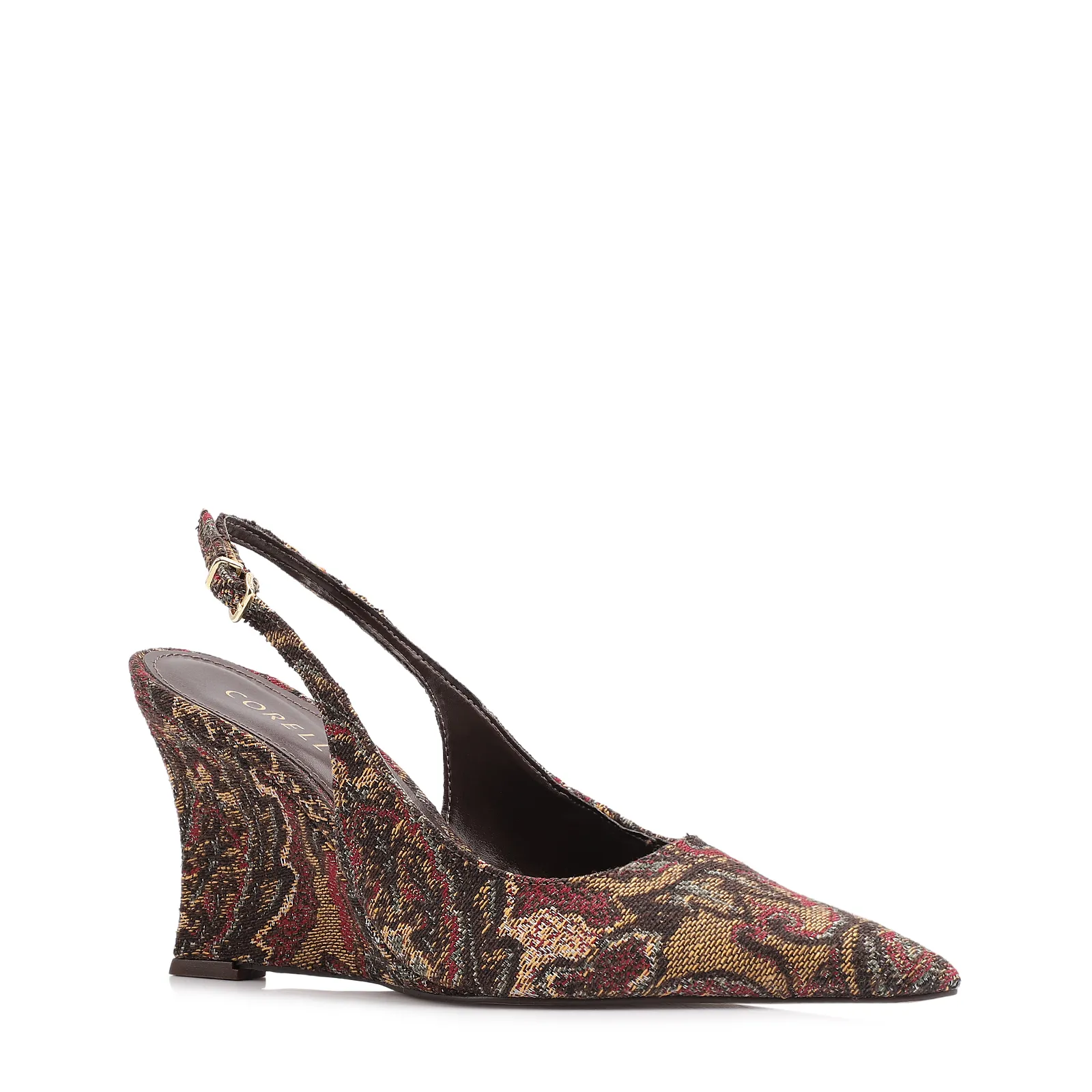Scarpin Anabela Jacquard Paisley
