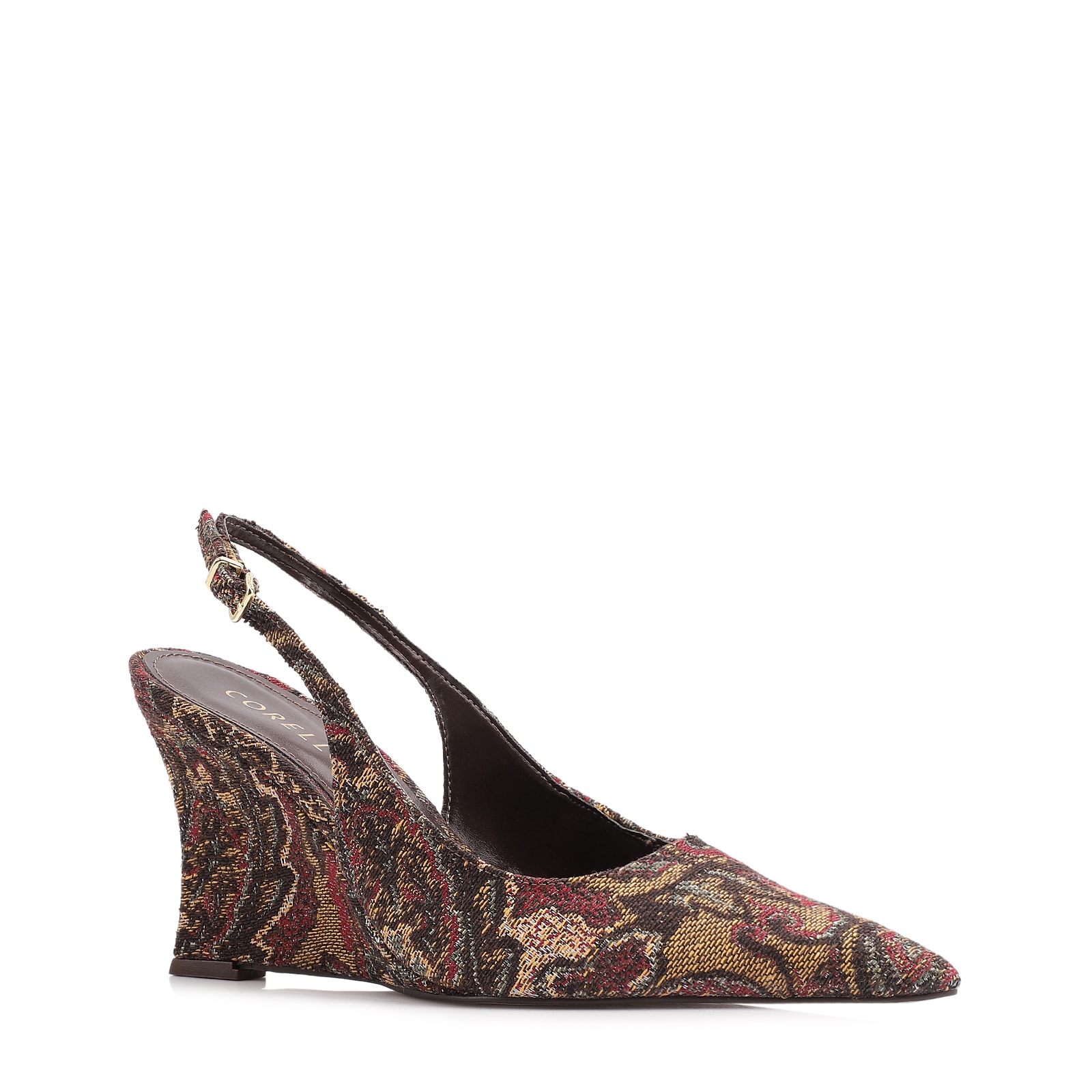 Scarpin Anabela Jacquard Paisley