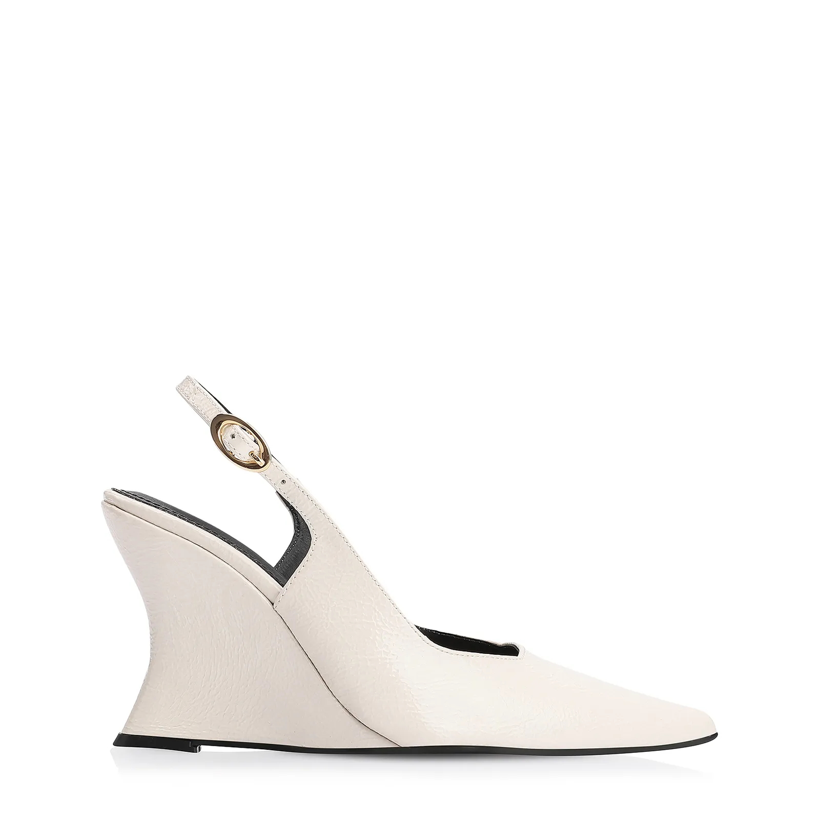 Scarpin Anabela Verniz Off White