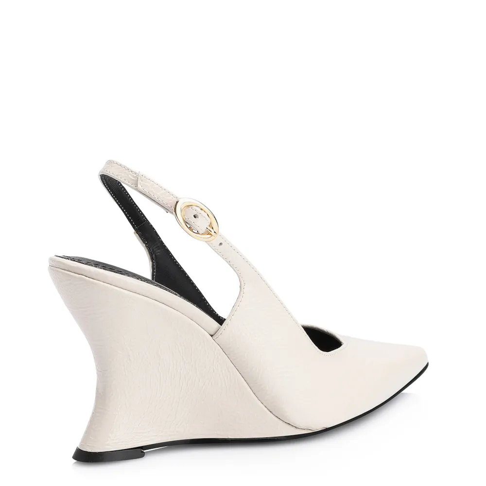 Scarpin Anabela Verniz Off White - imagem 4