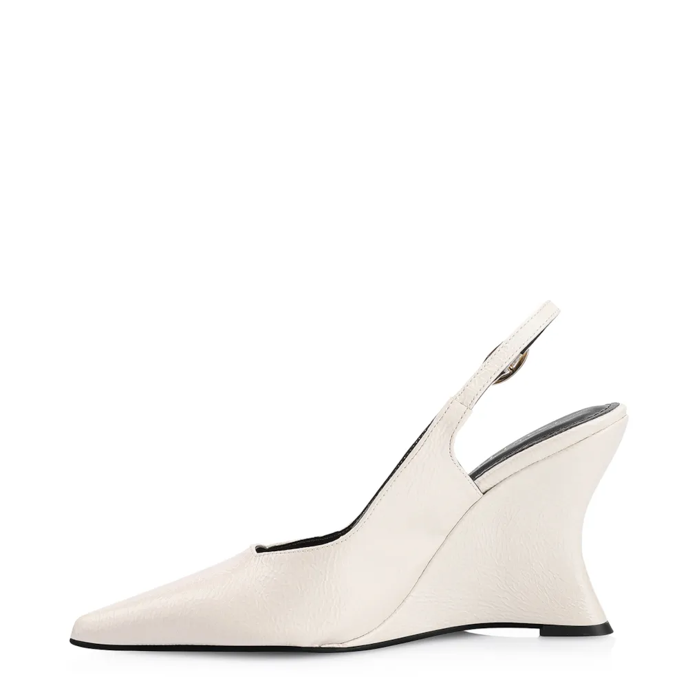 Scarpin Anabela Verniz Off White - imagem 5