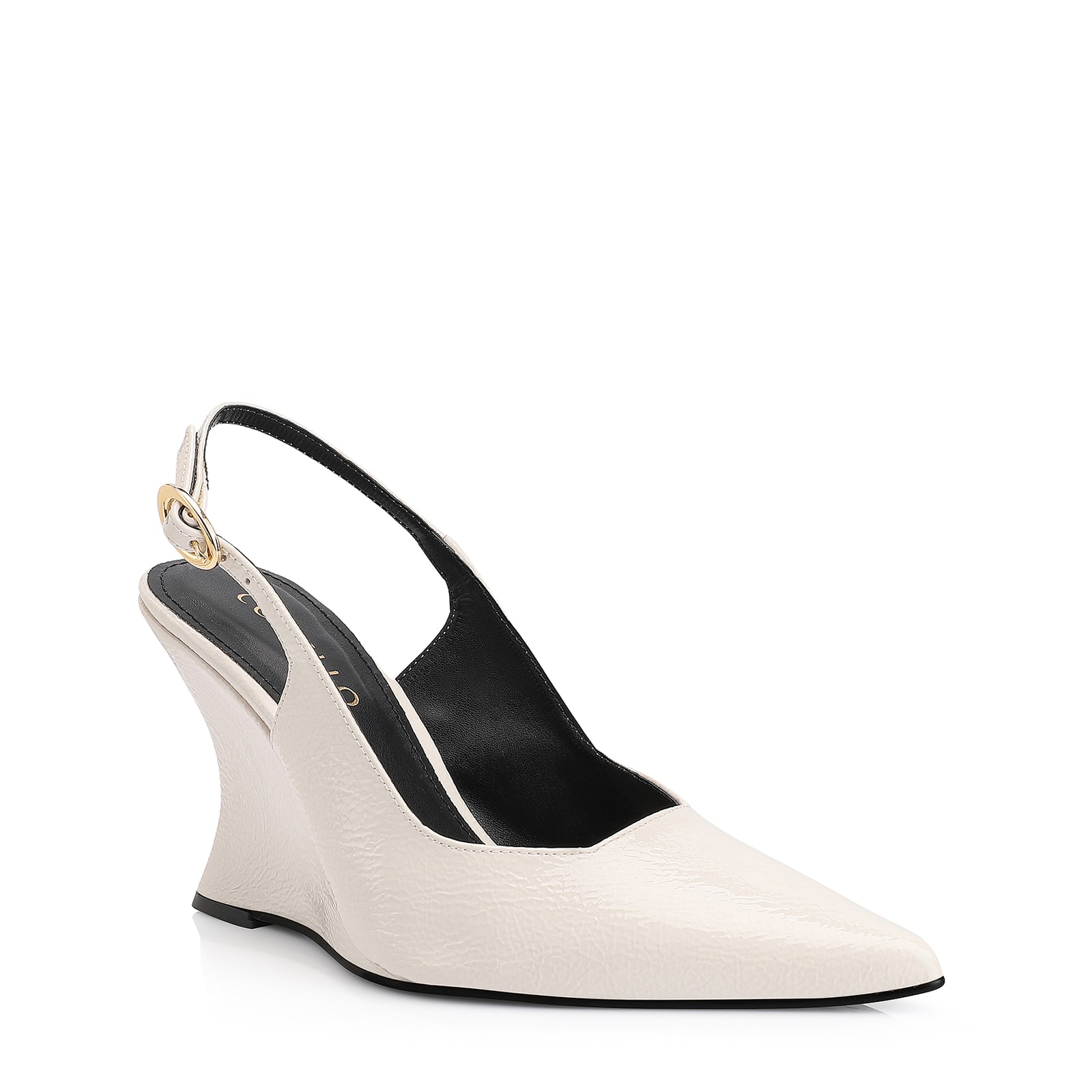 Scarpin Anabela Verniz Off White
