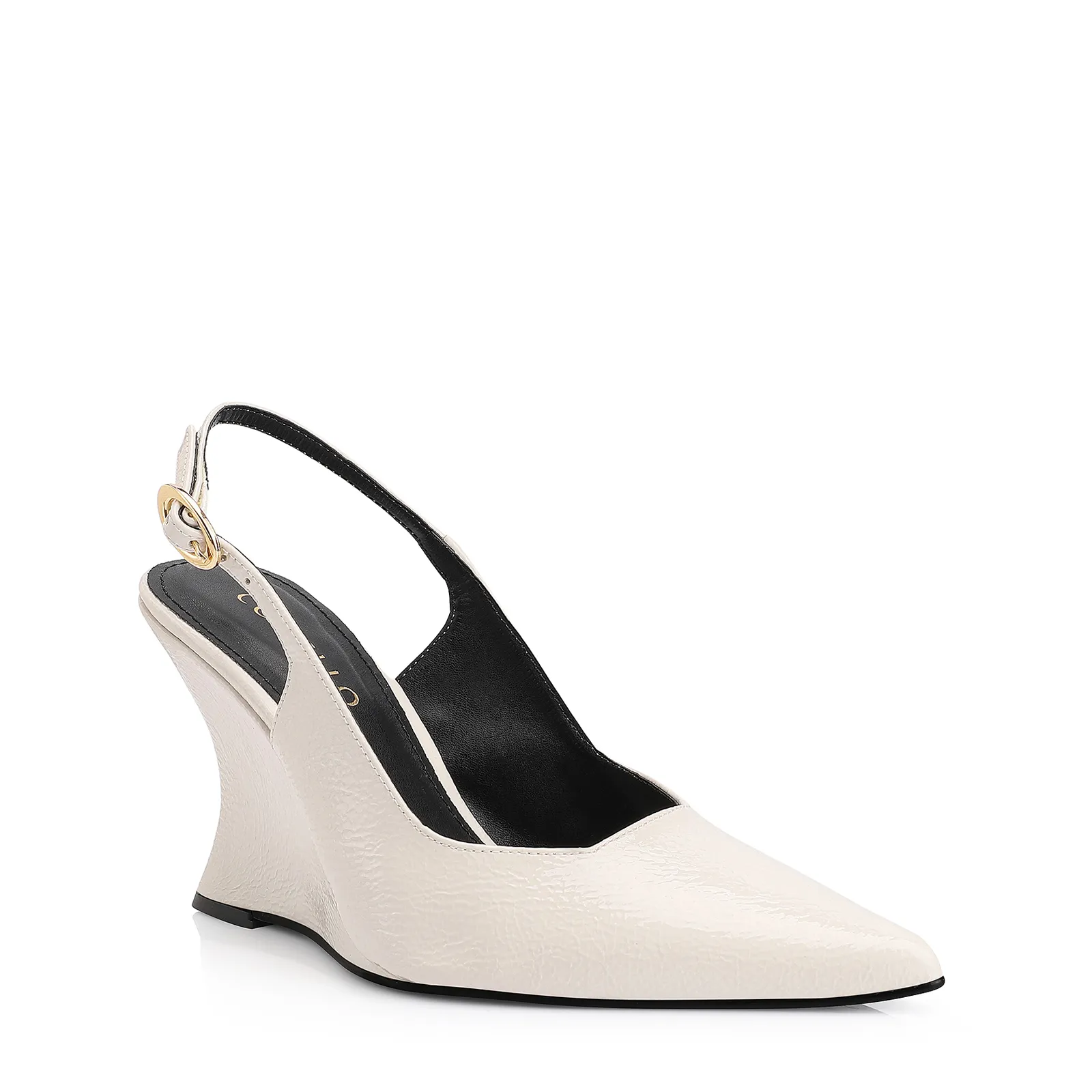 Scarpin Anabela Verniz Off White