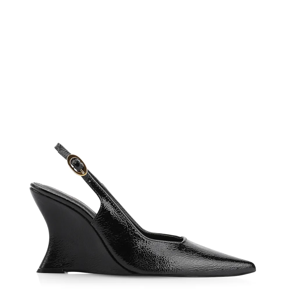 Scarpin Anabela Verniz Preto - imagem 3